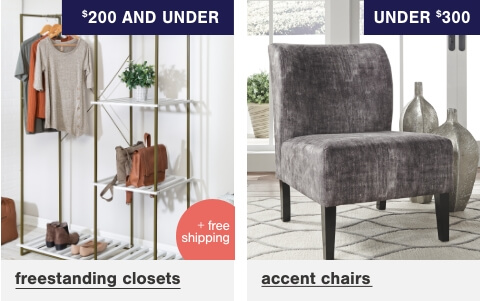 Free Standing Closets $200 & Under + Free Shipping, Must Have Accent Chairs Under $300