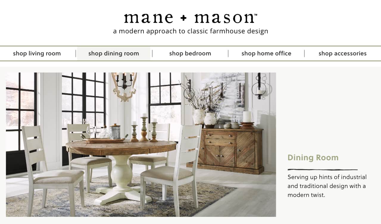 Mane Mason Modern Farmhouse Dining Room Ashley Furniture Home Mane Mason Modern Farmhouse Dining Room Furniture