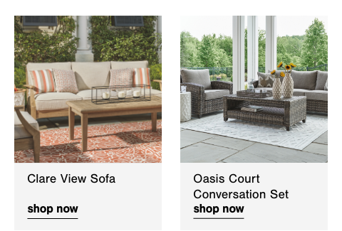 Clare View Sofa, Oasis Court Conversation Set