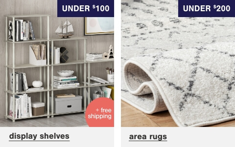 Display Shelves Under $100! + Free Shipping, Our Best Area Rugs Under $200