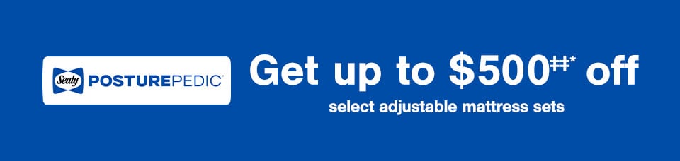 Save up to $500 on select Sealy Posturepedic adjustable mattress sets