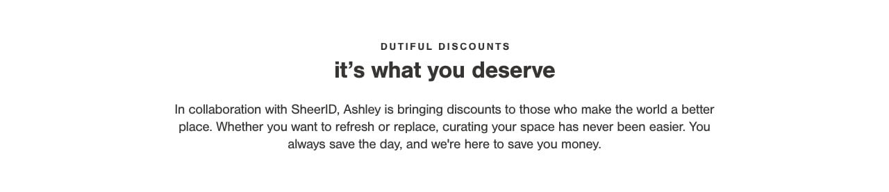 Ashley Discount Programs