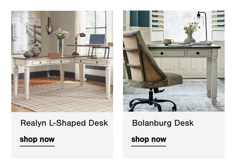 Realyn 2 Piece L-Shaped Desk, Bolanburg Desk