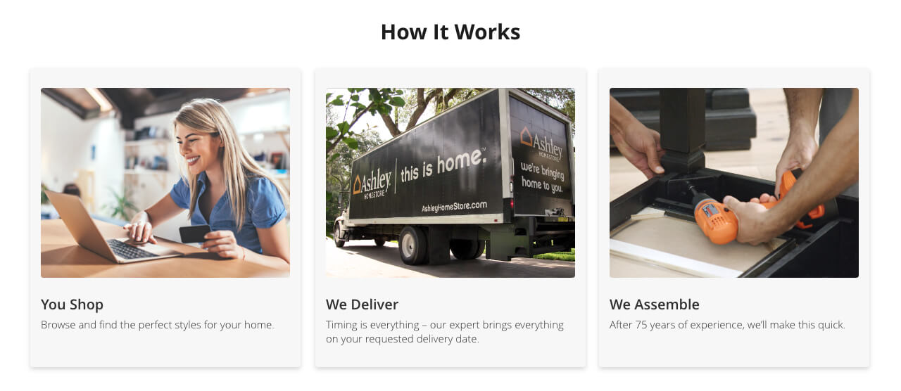 Ashley homestore sale delivery