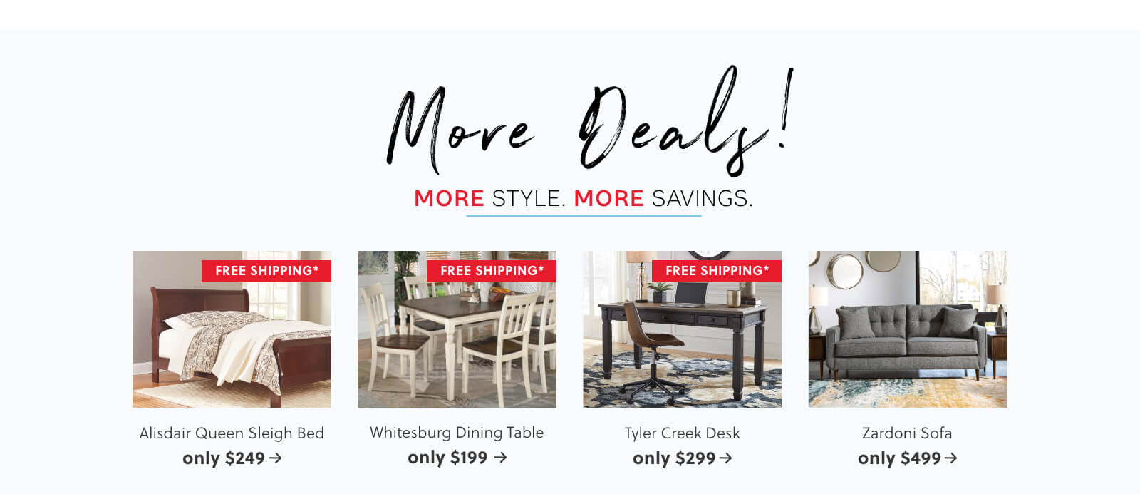 Ashley Furniture Home Decor Alisdair Queen Sleigh Bed Whitesburg Dining Table Tyler Creek Desk Zardoni Sofa