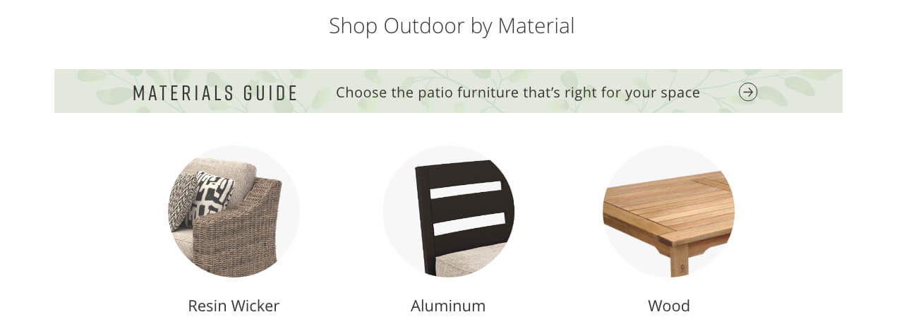 Outdoor Furniture Accessories Ashley Home Outdoor Materials Guide Resin Wicker Aluminum Wood