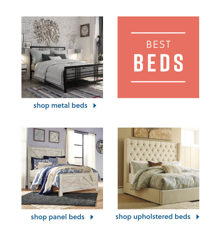 Ashley Furniture Home Decor Metal Beds Panel Upholstered