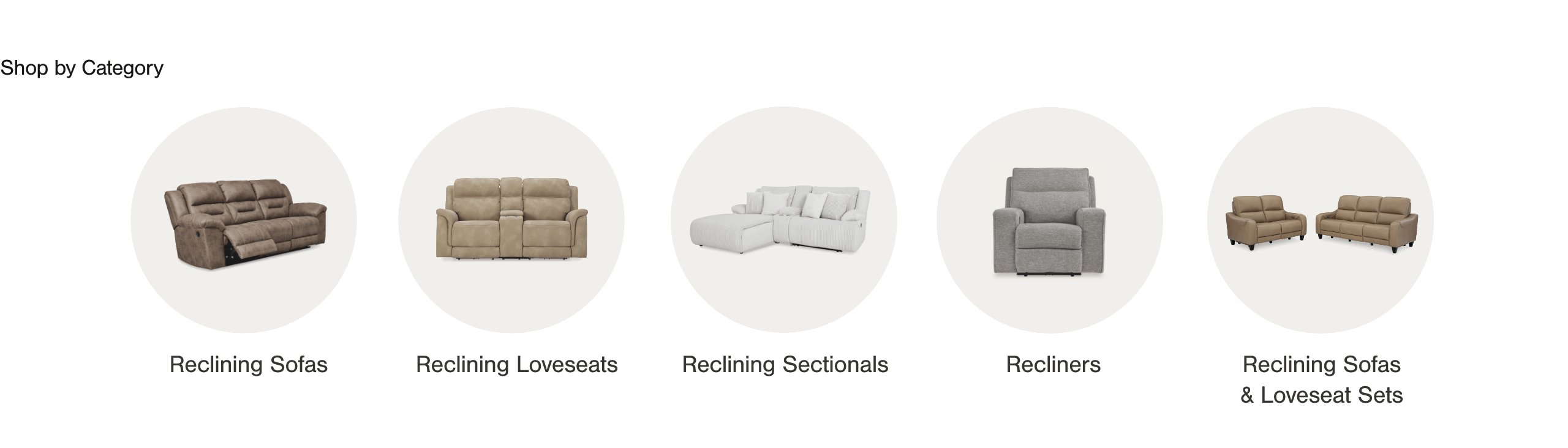 shop by reclining furniture category