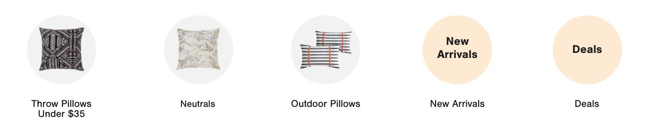 Textiles: Throw Pillows: Throw Pillows Under $35,  Neutrals, Outdoor Pillows, New Arrivals and Deals 