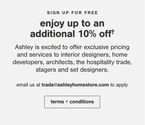 Ashley furniture sales private sale