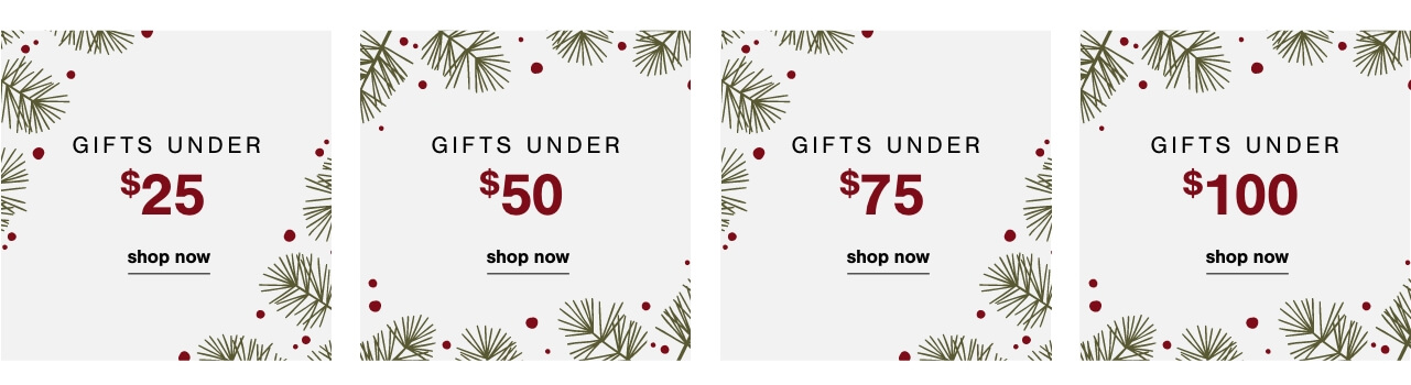 Gifts under $25, Gifts under $50, Gifts under $75, Gifts under $100