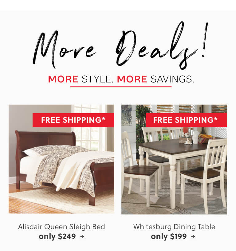 Ashley Furniture Home Decor Alisdair Queen Sleigh Bed Whitesburg Dining Table