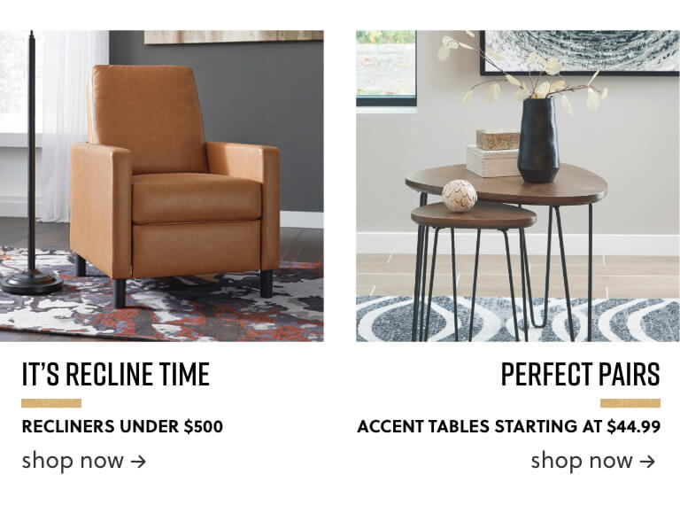 Ashley Furniture Home Decor Recliners Under 500 Accent Tables