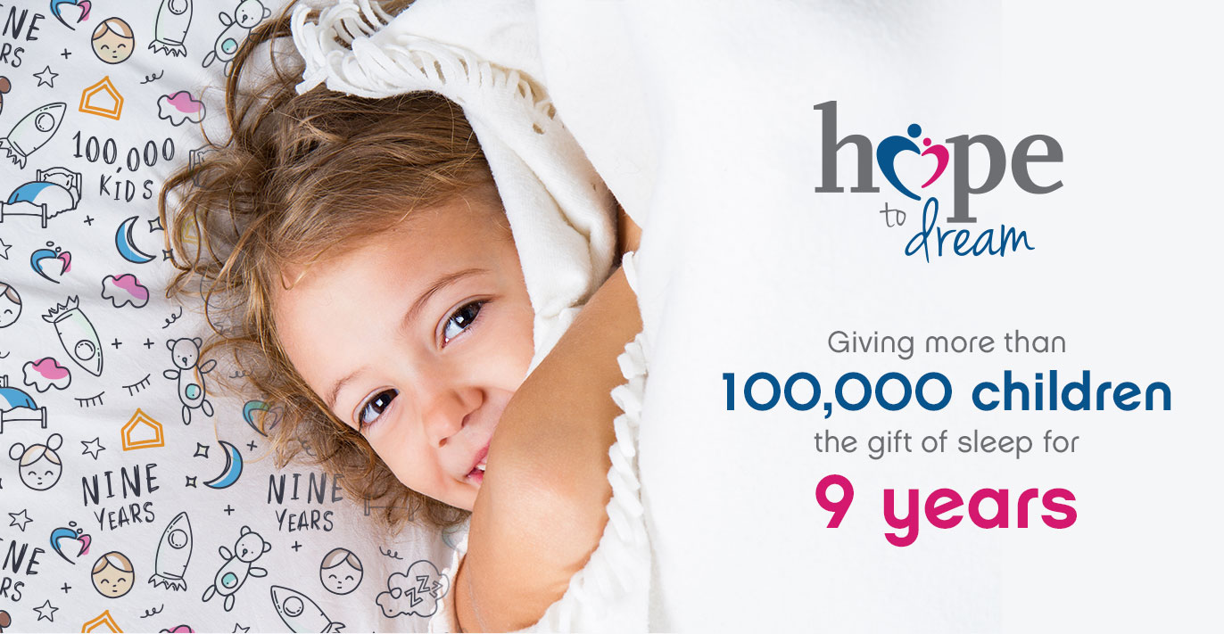 Hope to Dream - Giving more than 50,000 children the gift of sleep for 7 years. - Ashley Homestore, this is home.