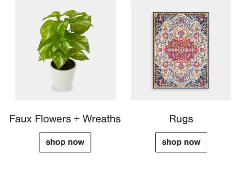 Faux Flowers & Wreaths, Rugs